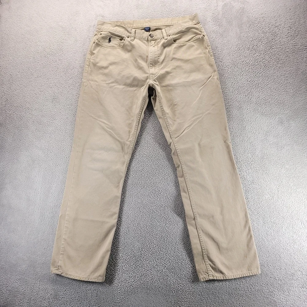 Polo Ralph Lauren Jeans Mens 36x32 Beige 650 Classic Straight Preppy